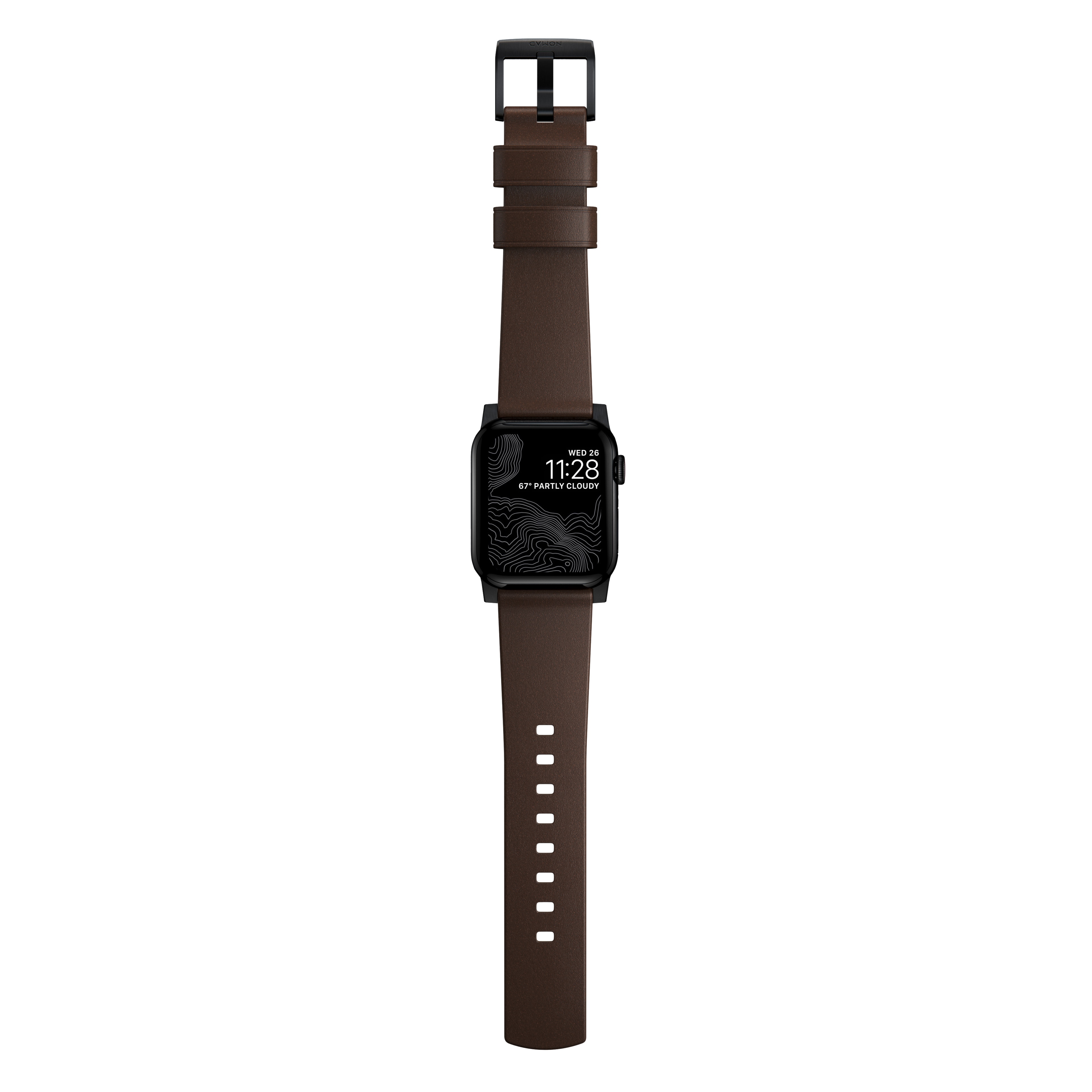 Modern Band Horween Leather Apple Watch 40mm Rustic Brown (Black Hardware)