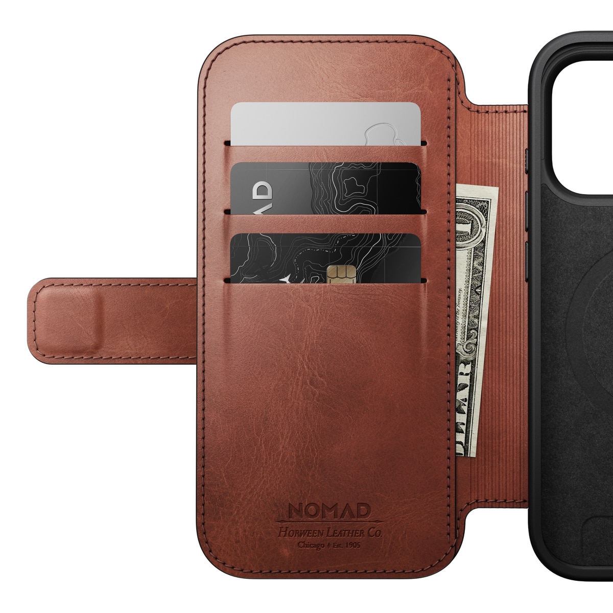 Modern Horween Leather Folio MagSafe iPhone 17 Pro Olde Dublin