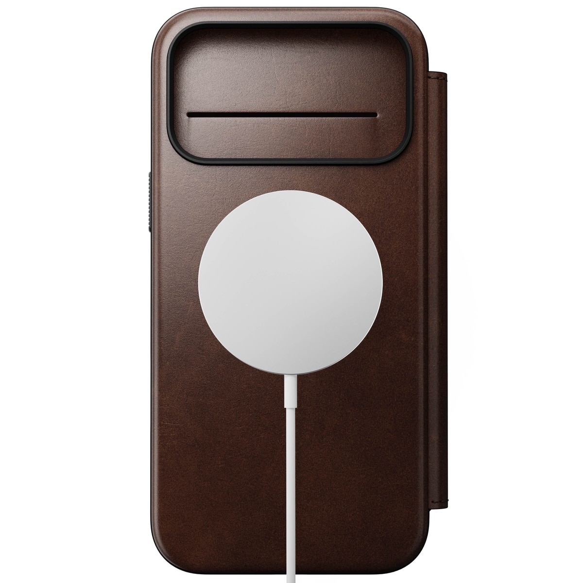 Modern Horween Leather Folio MagSafe iPhone 17 Pro Max Rustic Brown