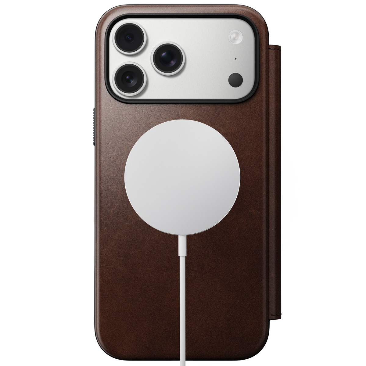 Modern Horween Leather Folio MagSafe iPhone 17 Pro Max Rustic Brown