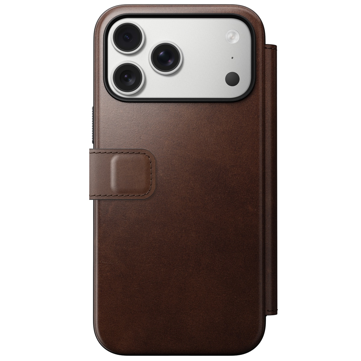 Modern Horween Leather Folio MagSafe iPhone 17 Pro Max Rustic Brown