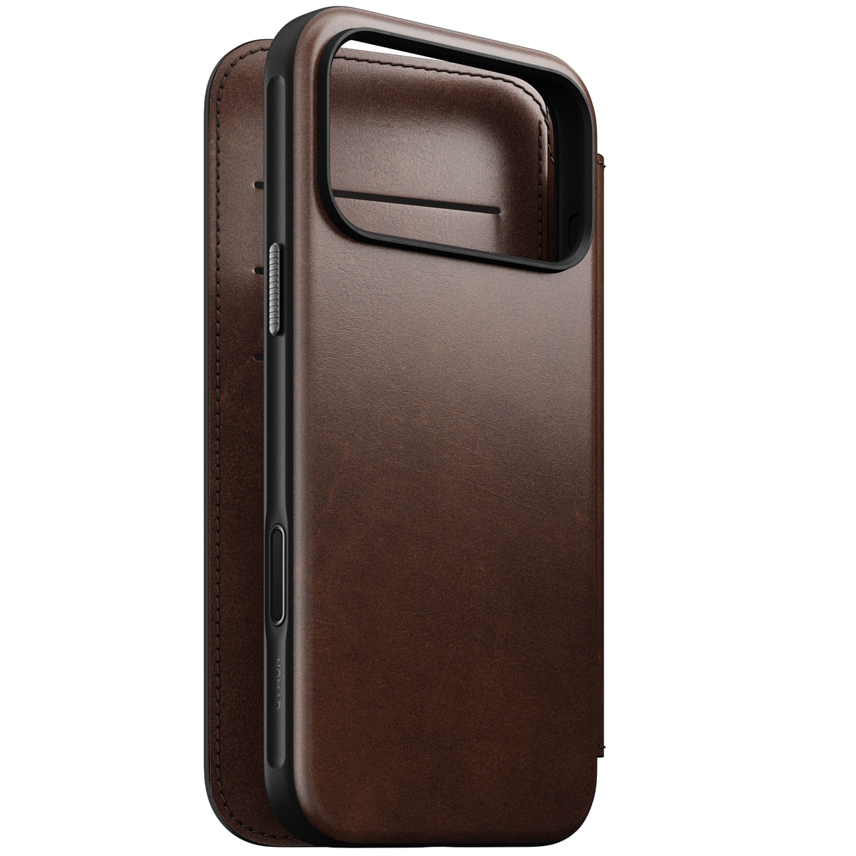 Modern Horween Leather Folio MagSafe iPhone 17 Pro Max Rustic Brown