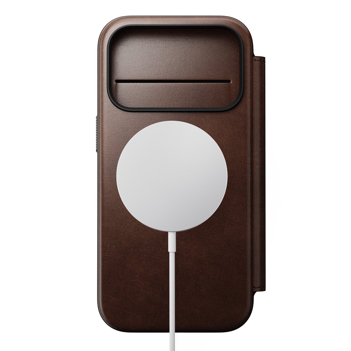 Modern Horween Leather Folio MagSafe iPhone 17 Pro Rustic Brown