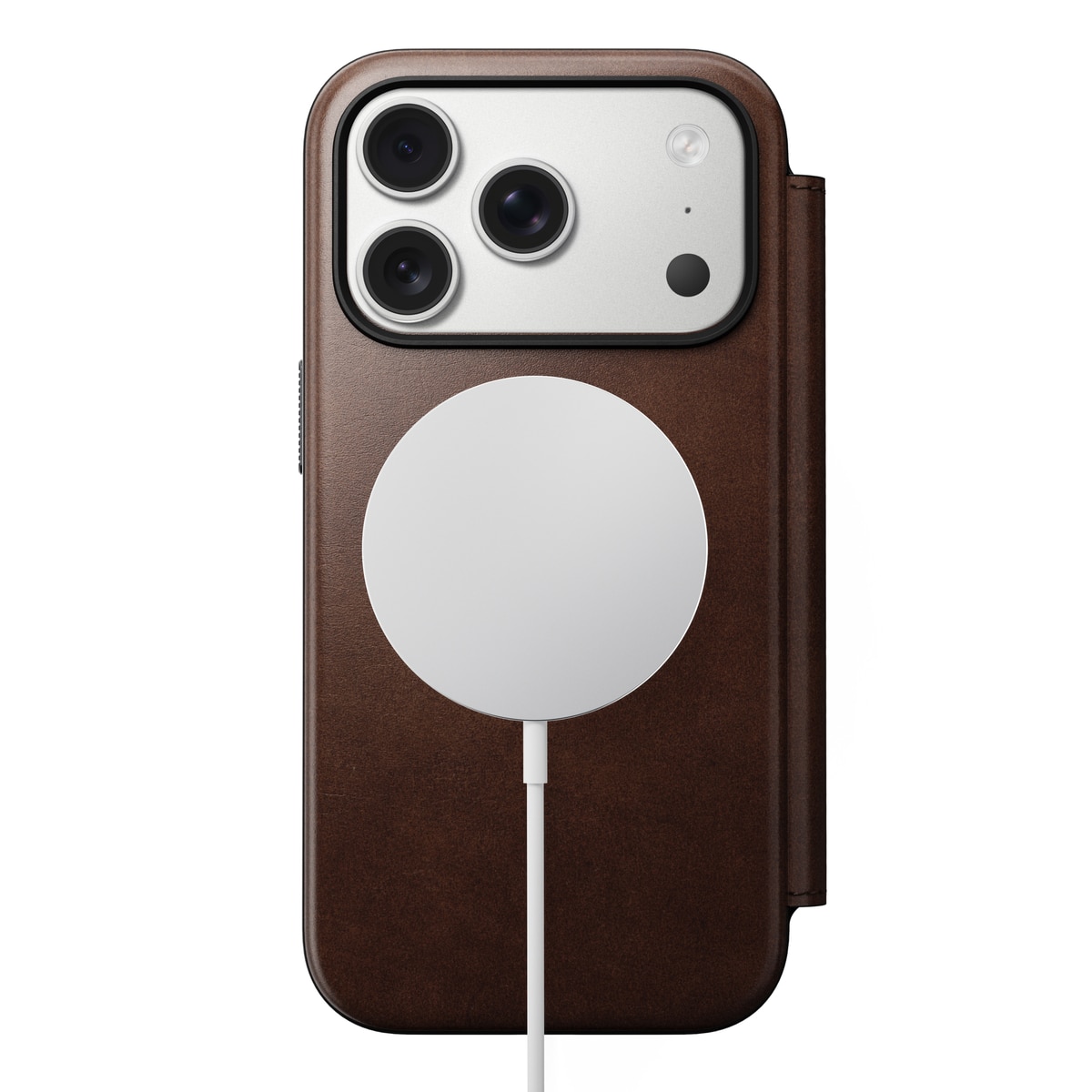 Modern Horween Leather Folio MagSafe iPhone 17 Pro Rustic Brown