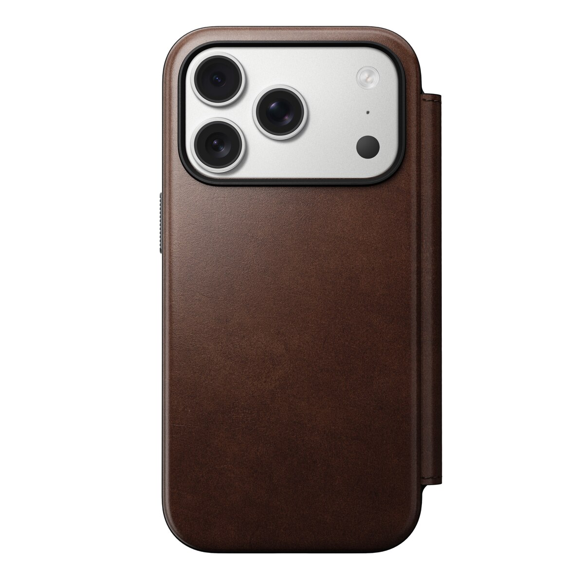 Modern Horween Leather Folio MagSafe iPhone 17 Pro Rustic Brown