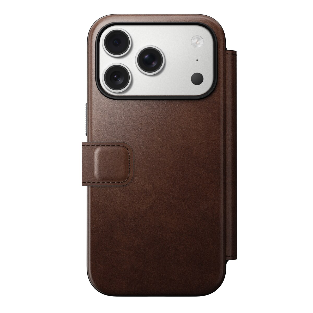 Modern Horween Leather Folio MagSafe iPhone 17 Pro Rustic Brown