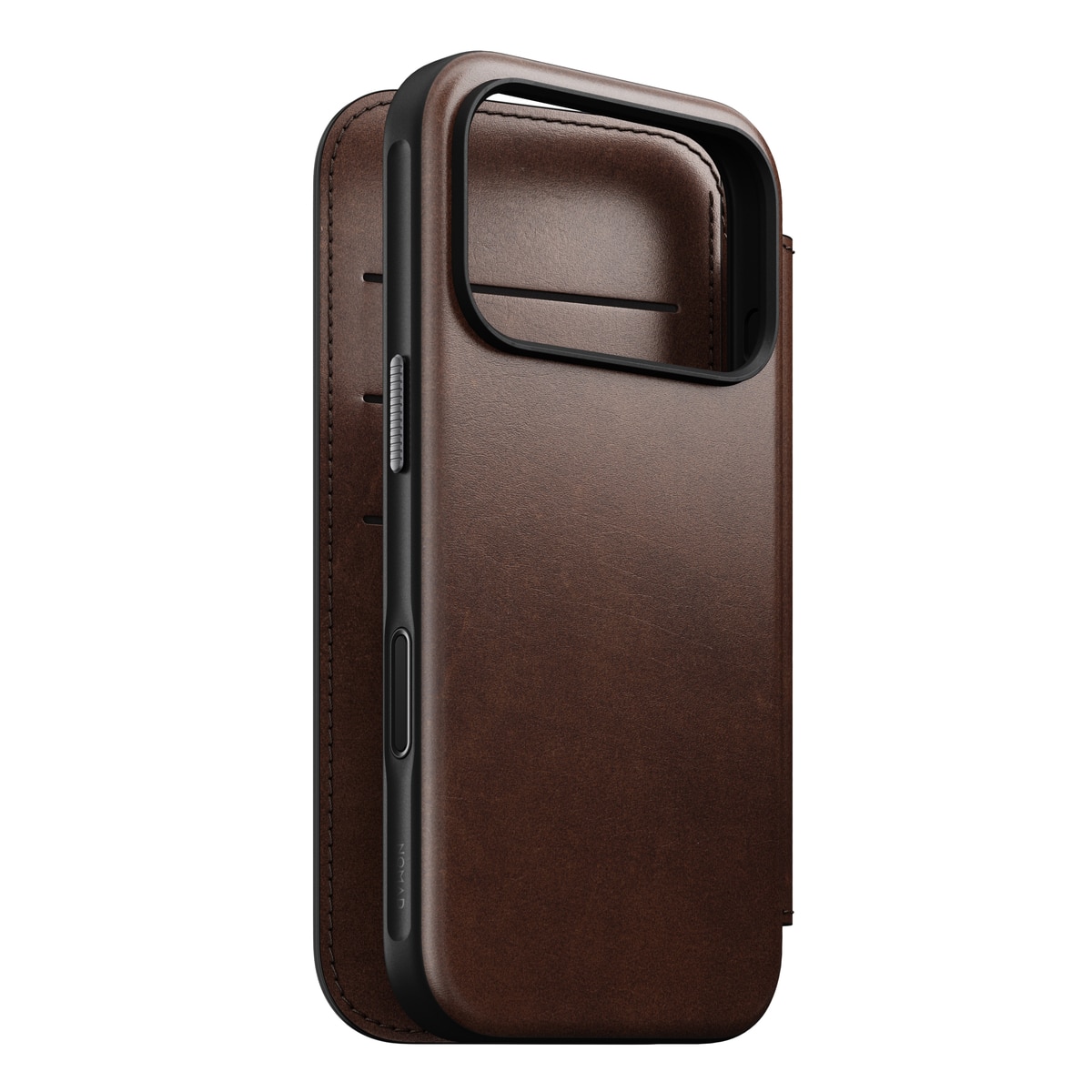 Modern Horween Leather Folio MagSafe iPhone 17 Pro Rustic Brown