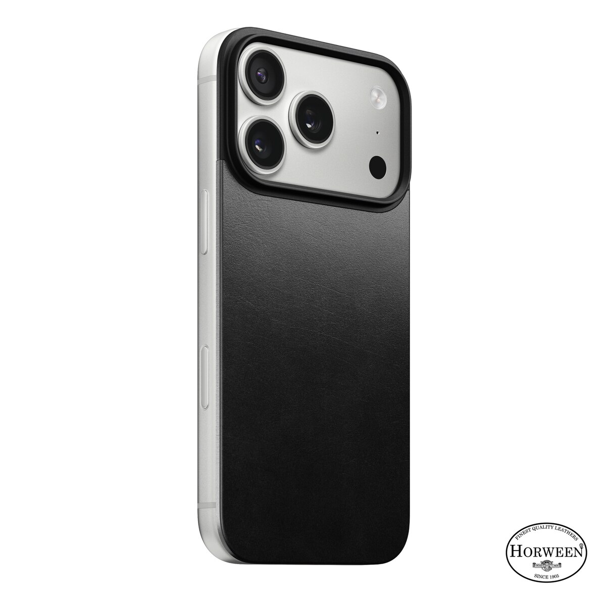 Magnetic Leather Back iPhone 17 Pro Black