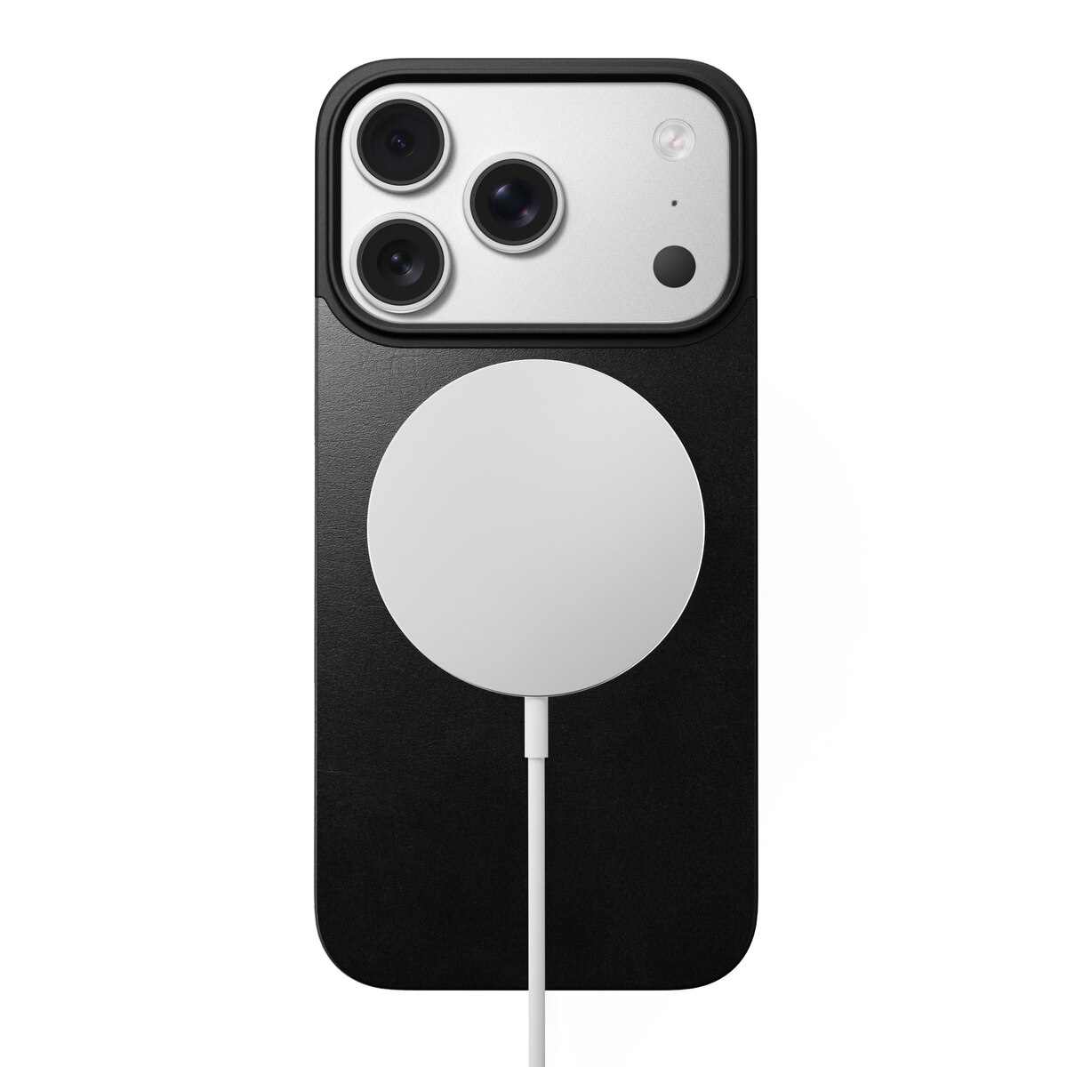Magnetic Leather Back iPhone 17 Pro Black