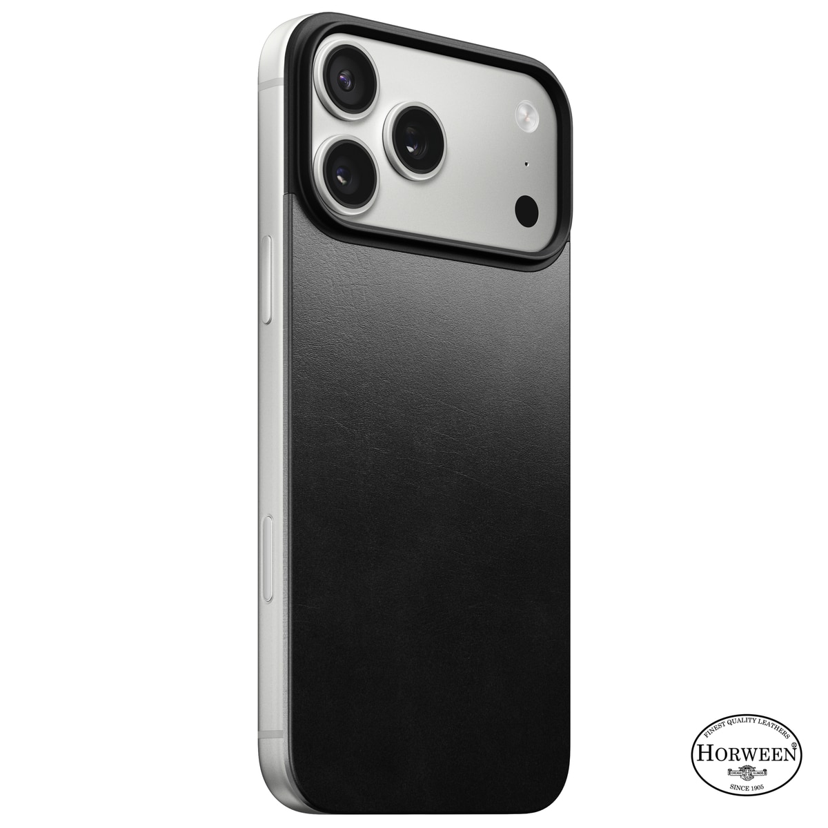 Magnetic Leather Back iPhone 17 Pro Max Black