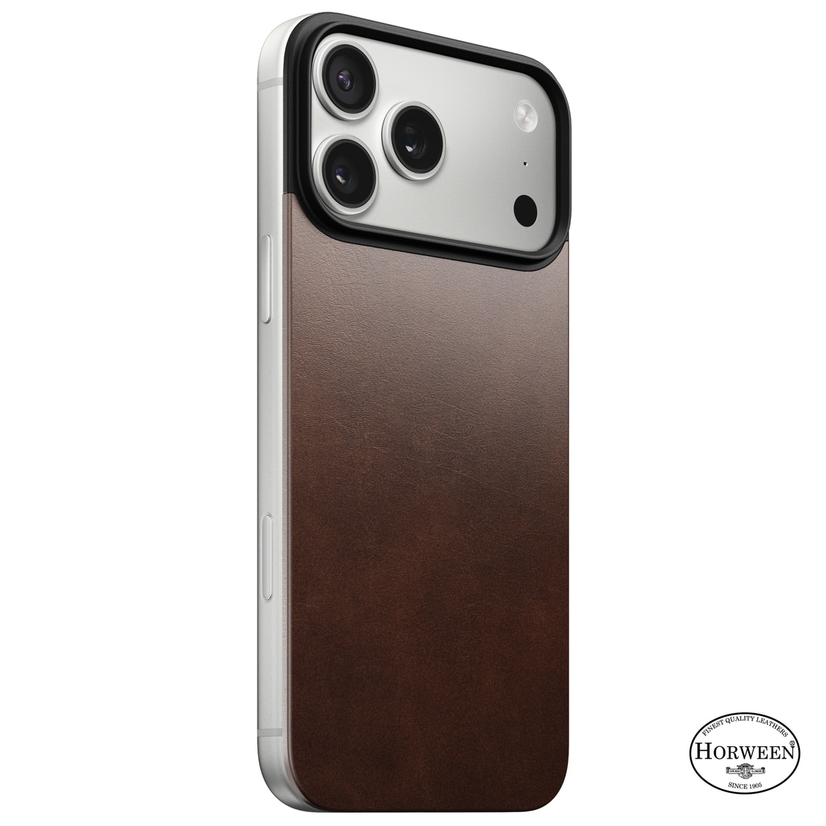 Magnetic Leather Back iPhone 17 Pro Max Rustic Brown