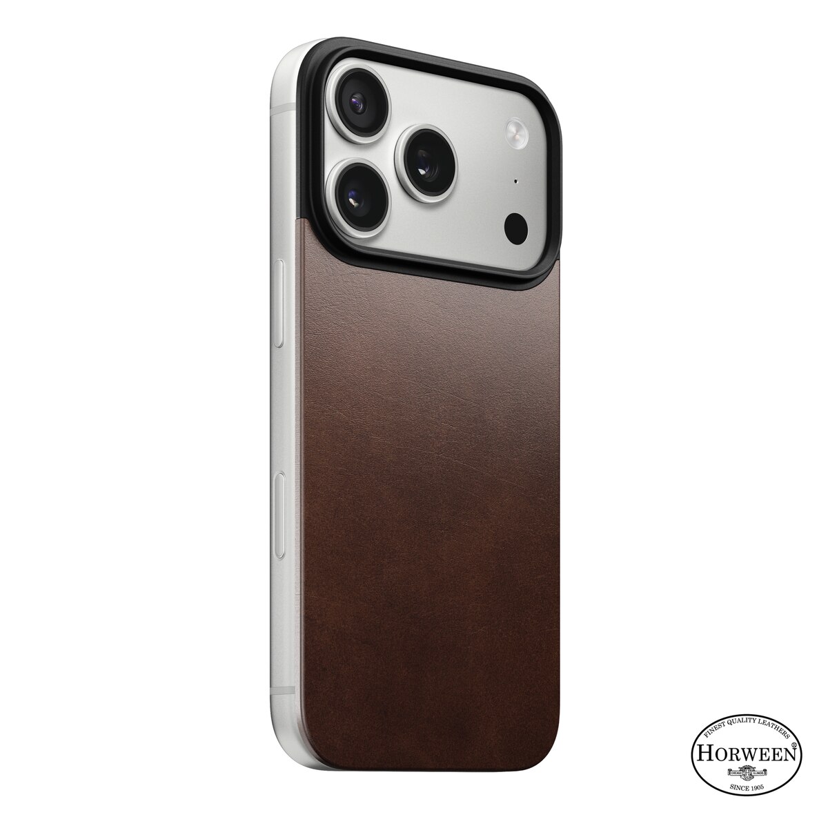 Magnetic Leather Back iPhone 17 Pro Rustic Brown