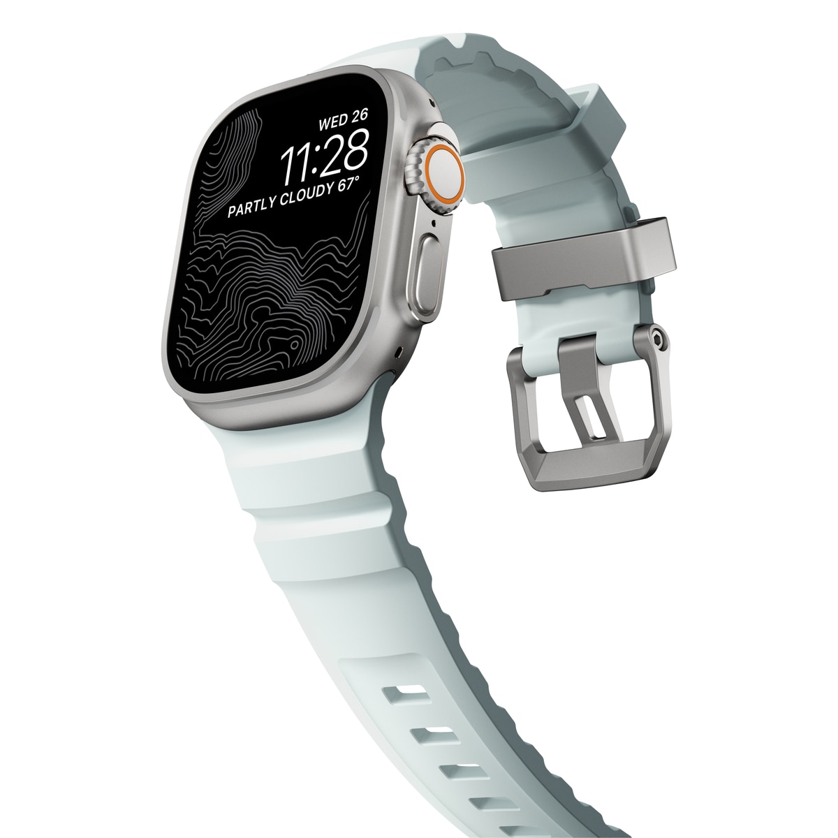Rocky Point Band Apple Watch Series 9 45mm Icy Blue Glow (Natural Hardware) - Limited edition