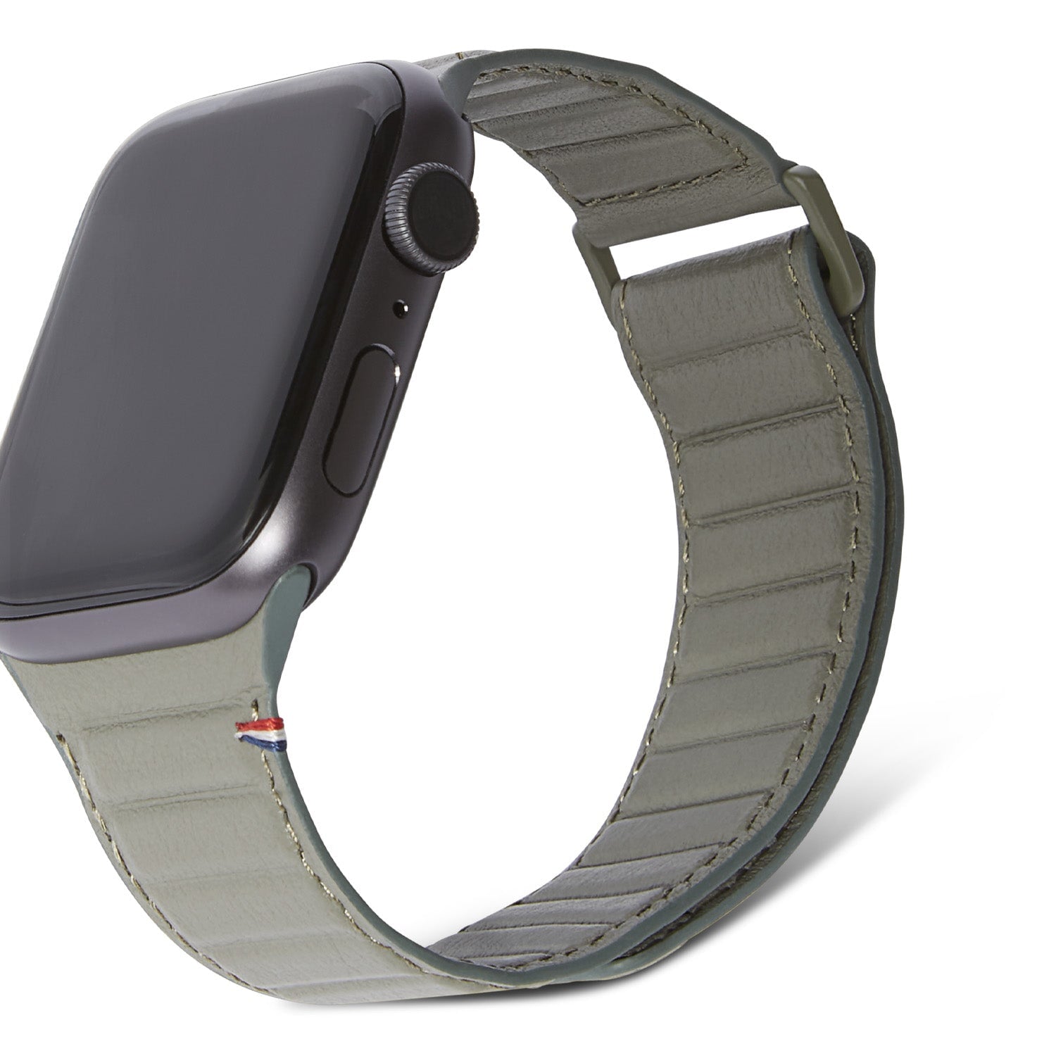 Leather Magnetic Traction Strap Apple Watch 42mm Olive