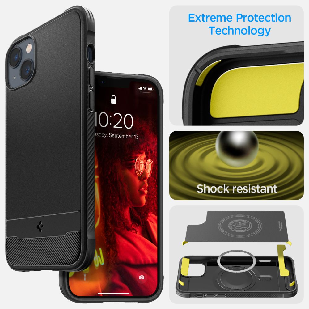 Case Rugged Armor Mag iPhone 14 Zwart