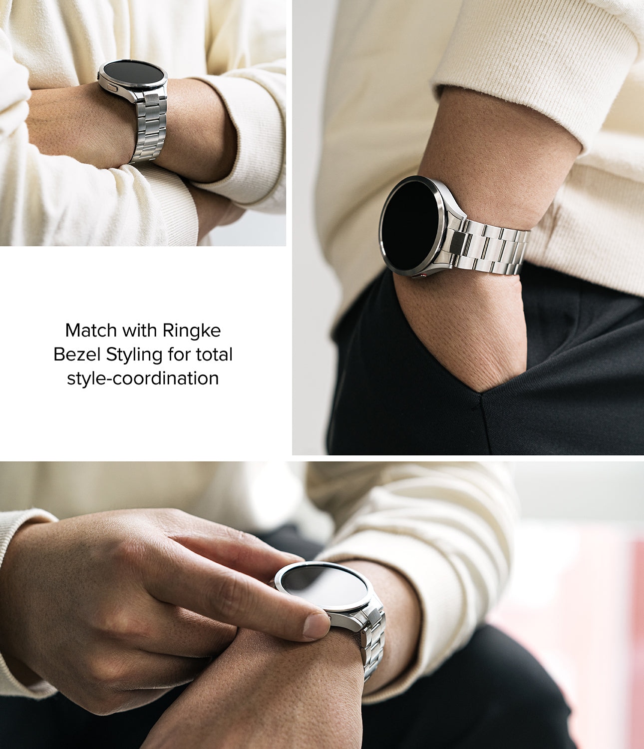 Metal One Armband Samsung Galaxy Watch 4 40mm Zilver