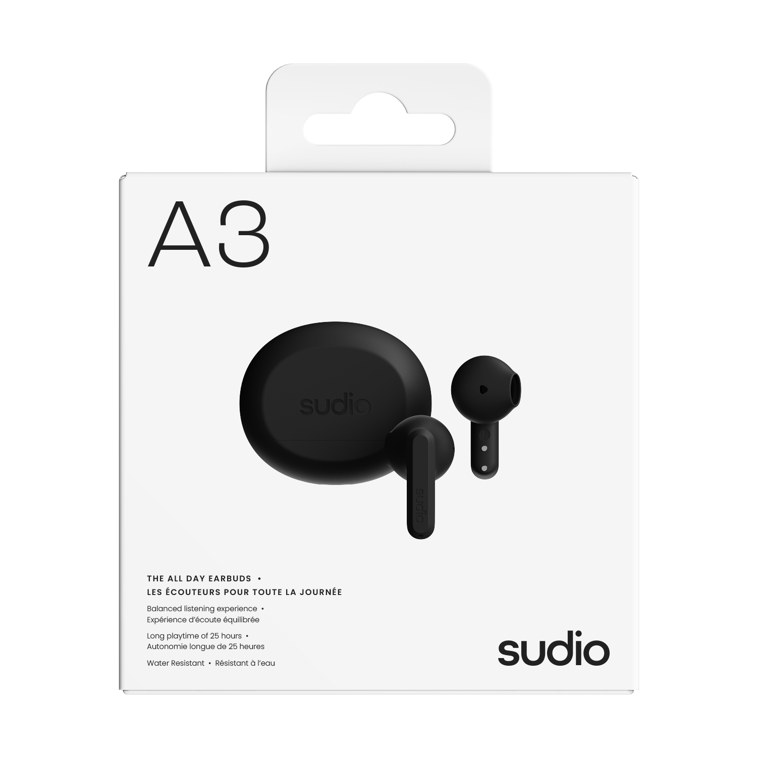 A3 Draadloze In-ear Koptelefoon Zwart