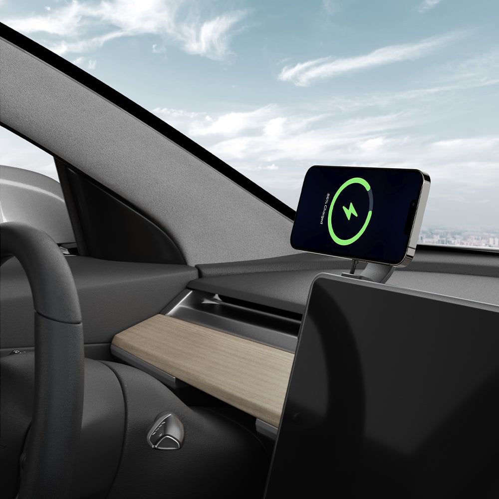MagSafe OneTap Pro Screen Car Charger Tesla Model X/Y/3/S Zwart
