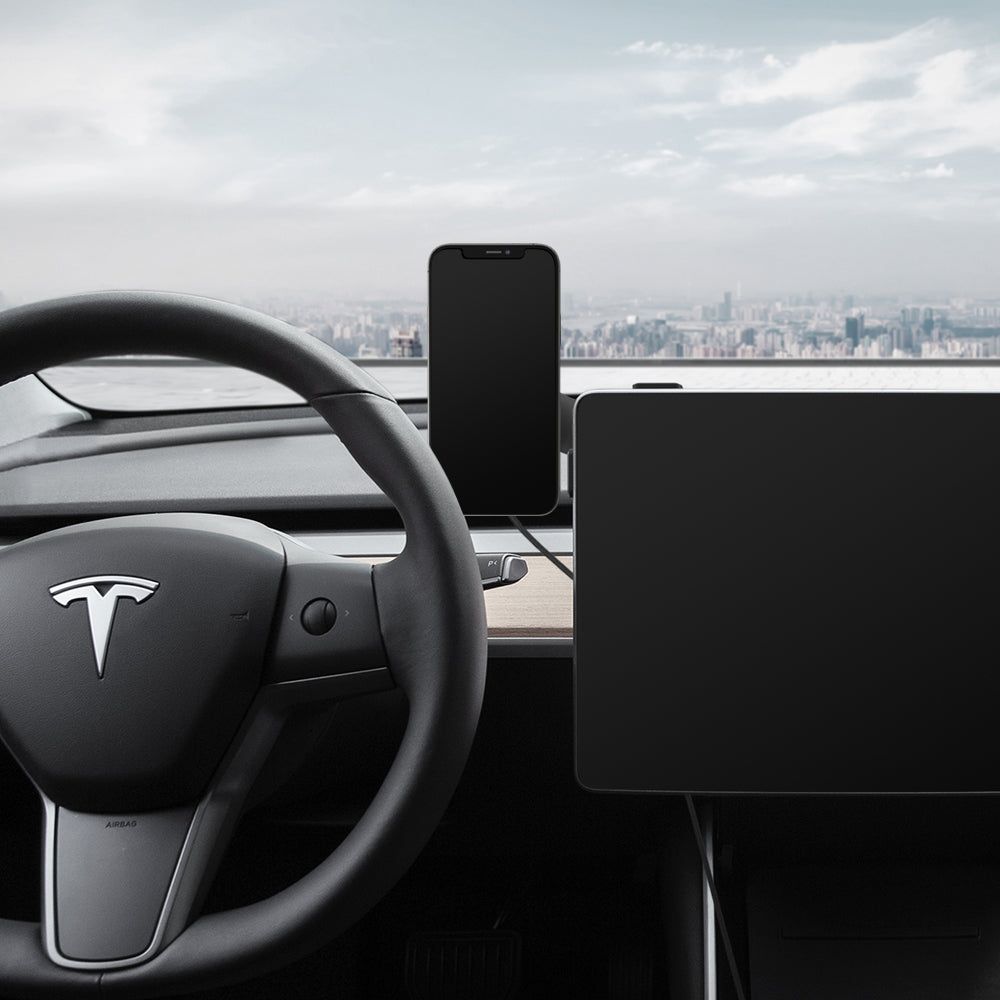 MagSafe OneTap Pro Screen Car Charger Tesla Model X/Y/3/S Zwart