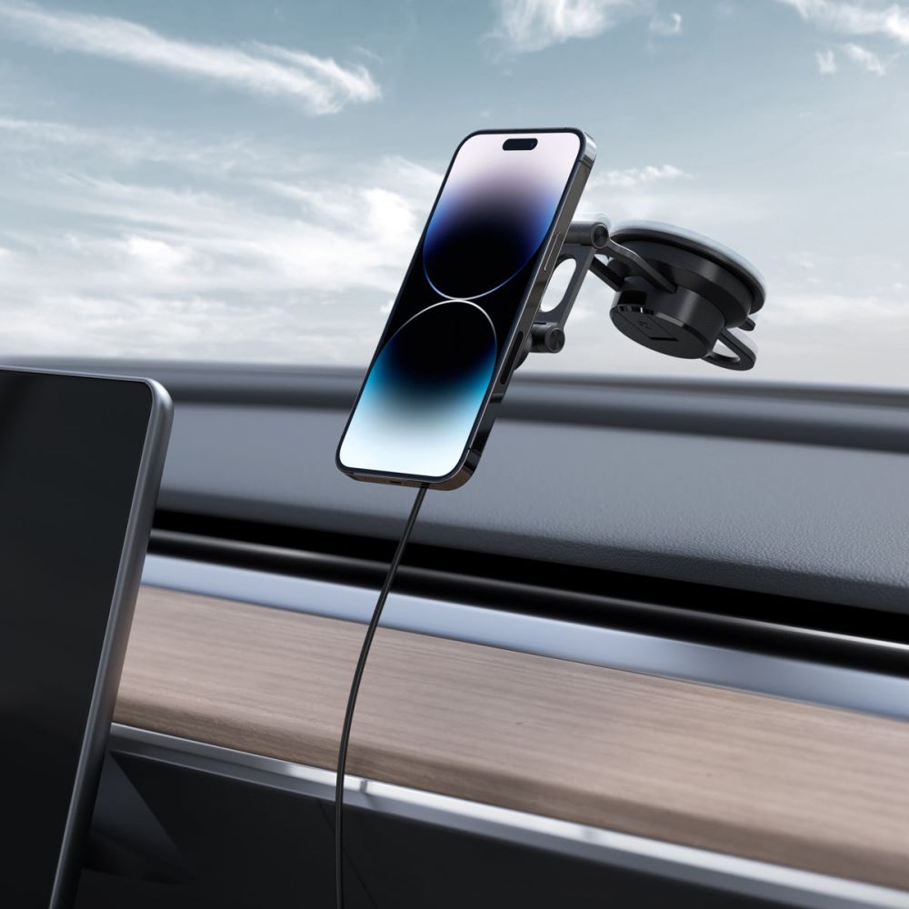 OneTap Pro 3 Magnetic MagSafe Car Mount Charger Zwart