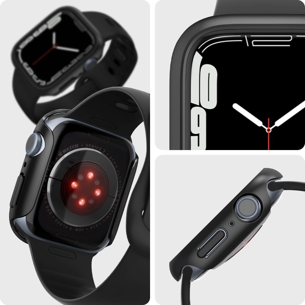 Case Thin Fit Apple Watch 45mm Series 8 Zwart