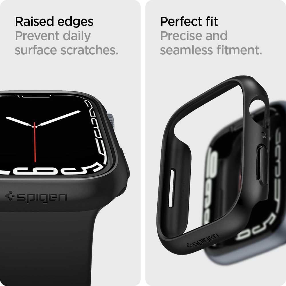 Case Thin Fit Apple Watch 45mm Series 8 Zwart