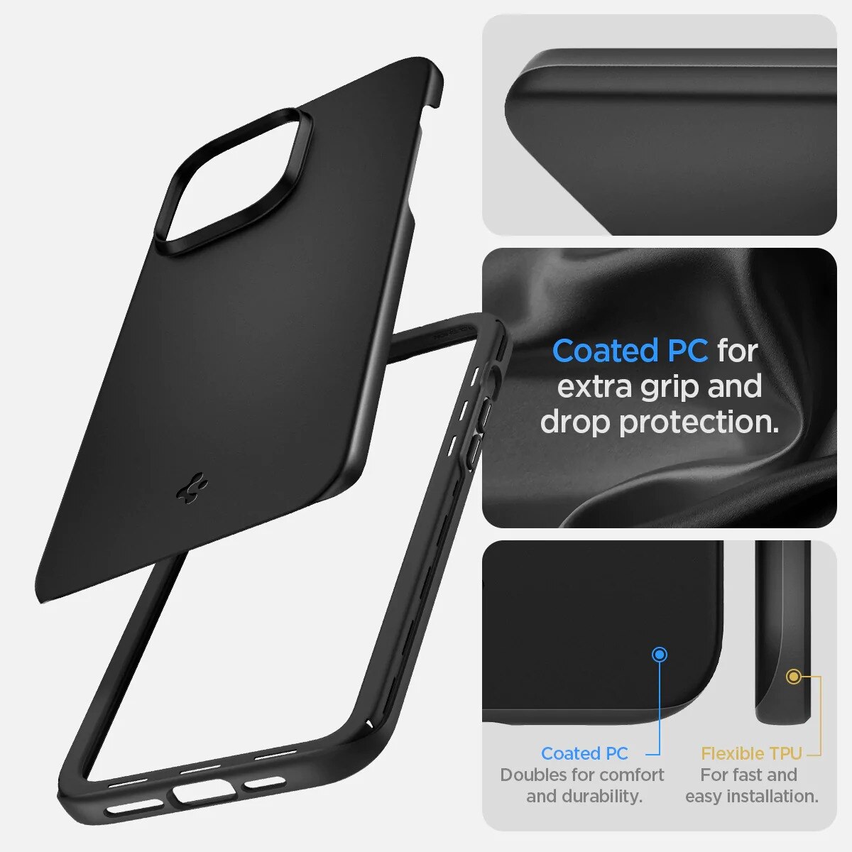 Case Thin Fit iPhone 14 Pro Max Zwart