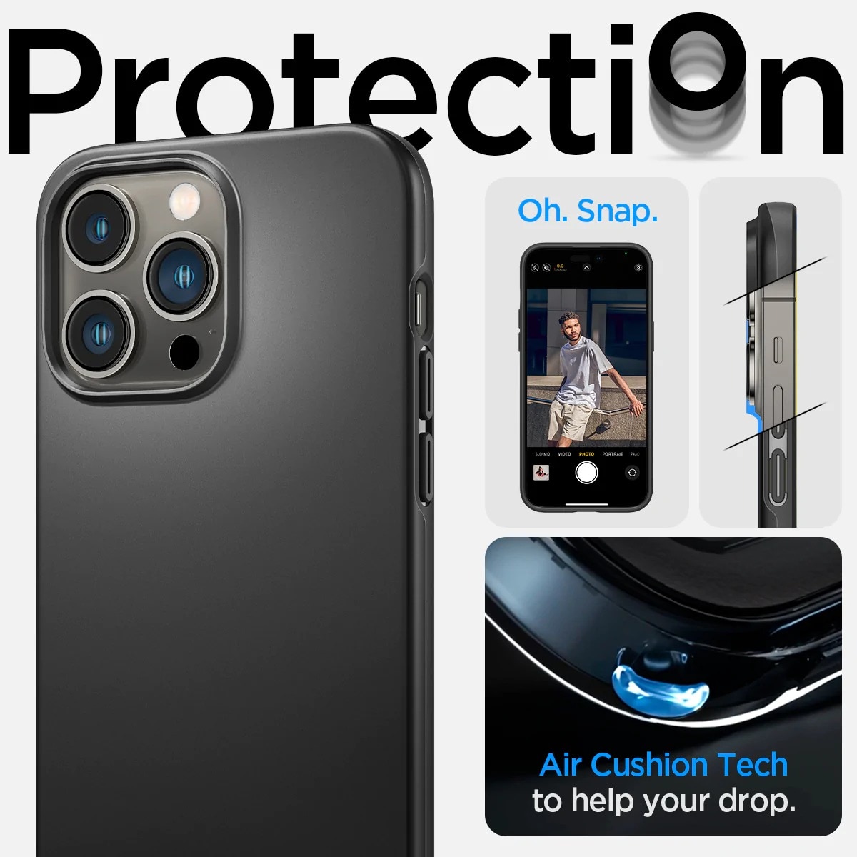 Case Thin Fit iPhone 14 Pro Max Zwart