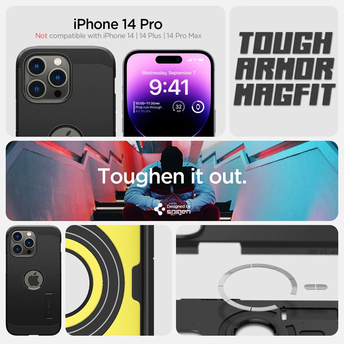 Case Tough Armor Mag iPhone 14 Pro Zwart