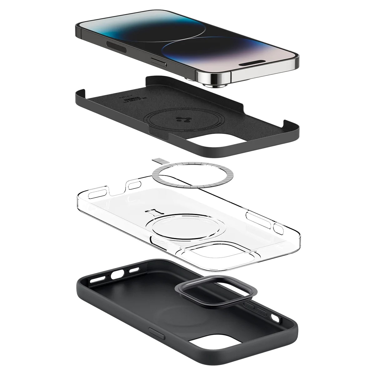 Case Silicone Fit Mag iPhone 14 Pro Zwart
