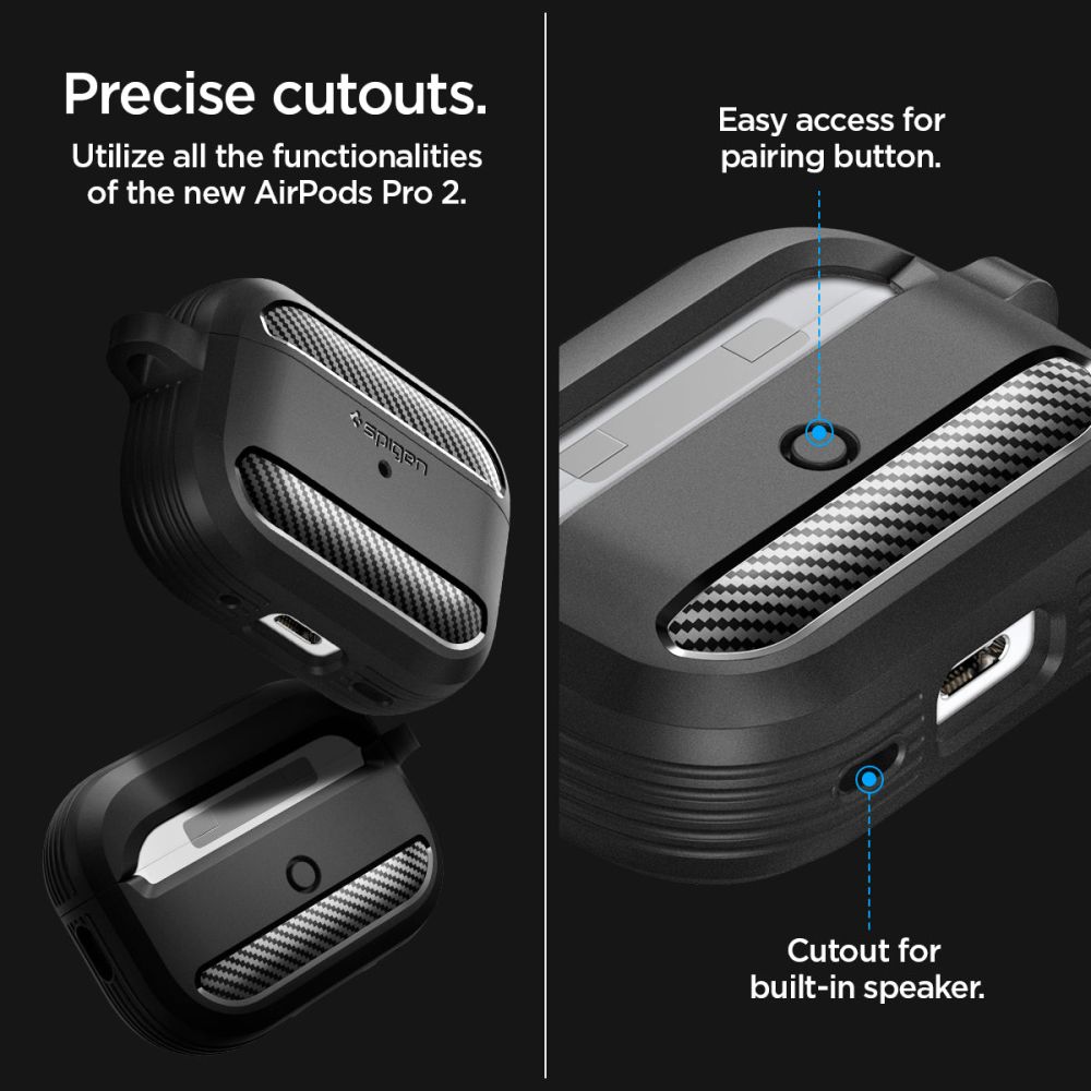 Case Rugged Armor AirPods Pro 2 Zwart