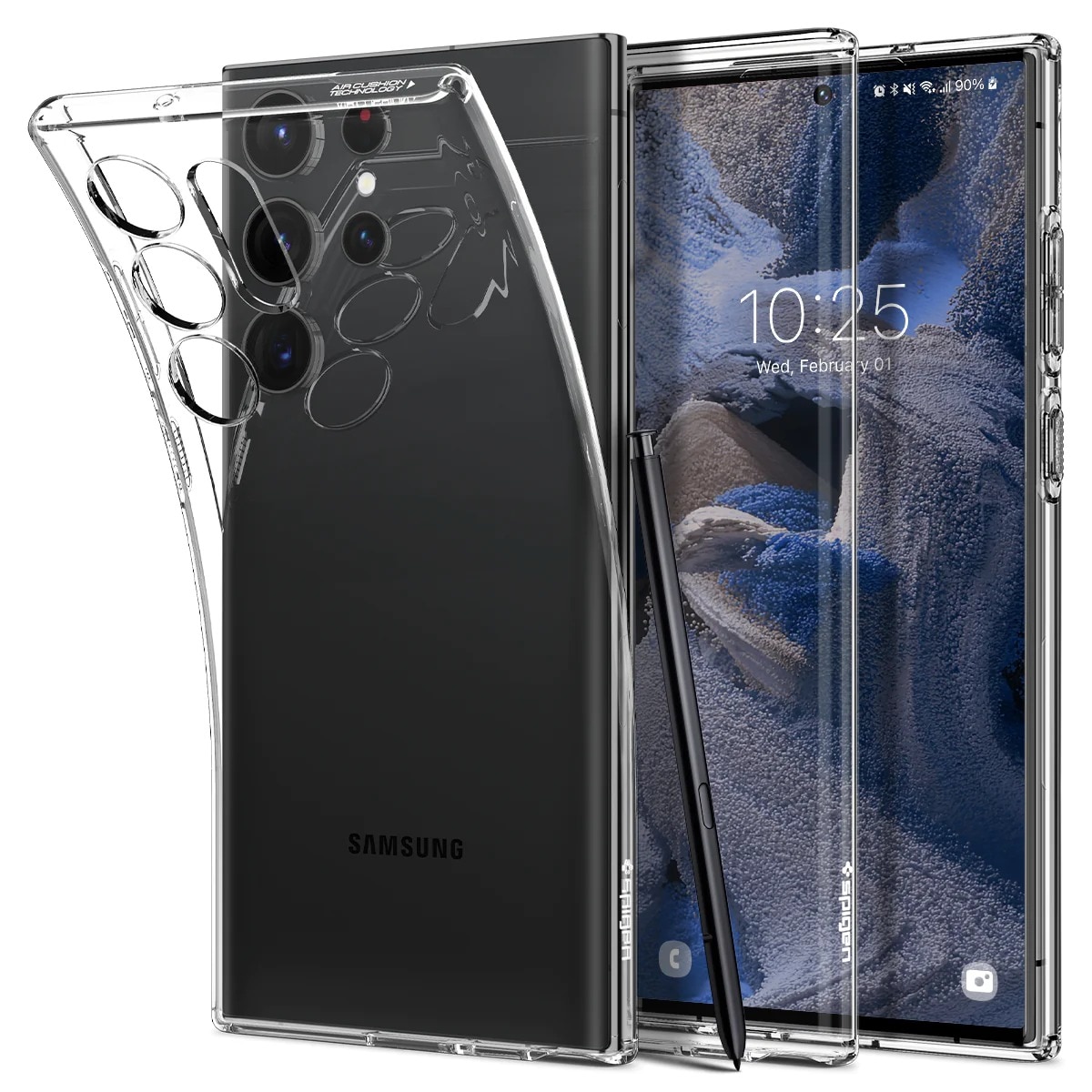 Samsung Galaxy S23 Ultra - Set Hoesje Liquid Crystal, Screenprotector, Lensprotector