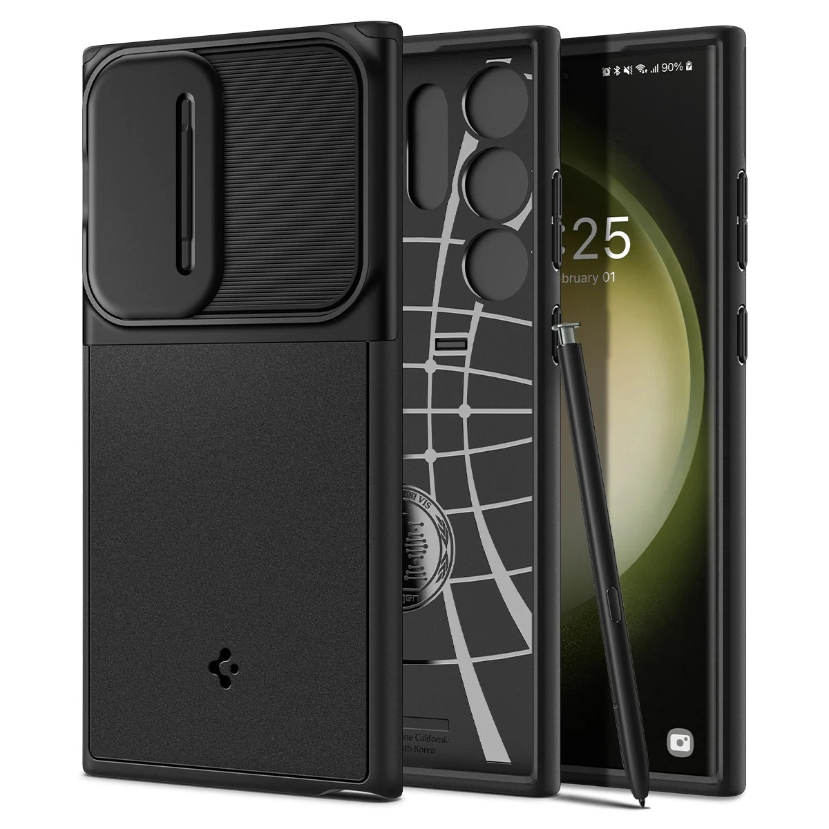 Case Optik Armor Samsung Galaxy S23 Ultra Zwart