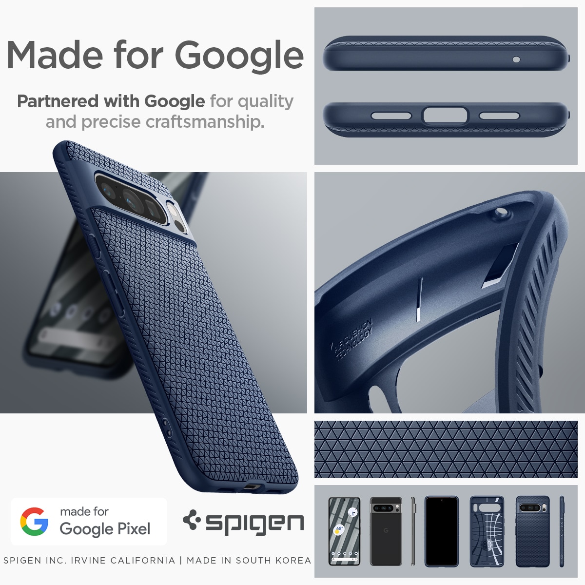 Case Liquid Air Google Pixel 8 Pro Navy Blue