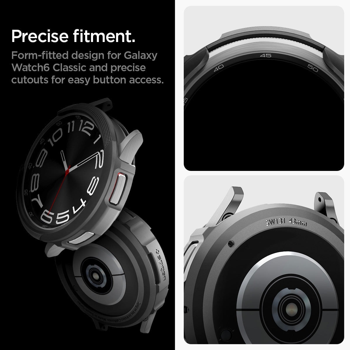 Case Liquid Air Samsung Galaxy Watch 6 Classic 43mm zwart