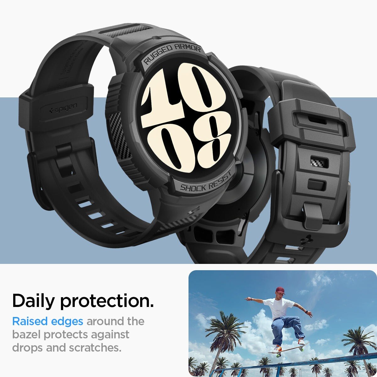 Case Rugged Armor Pro Samsung Galaxy Watch 6 44mm zwart