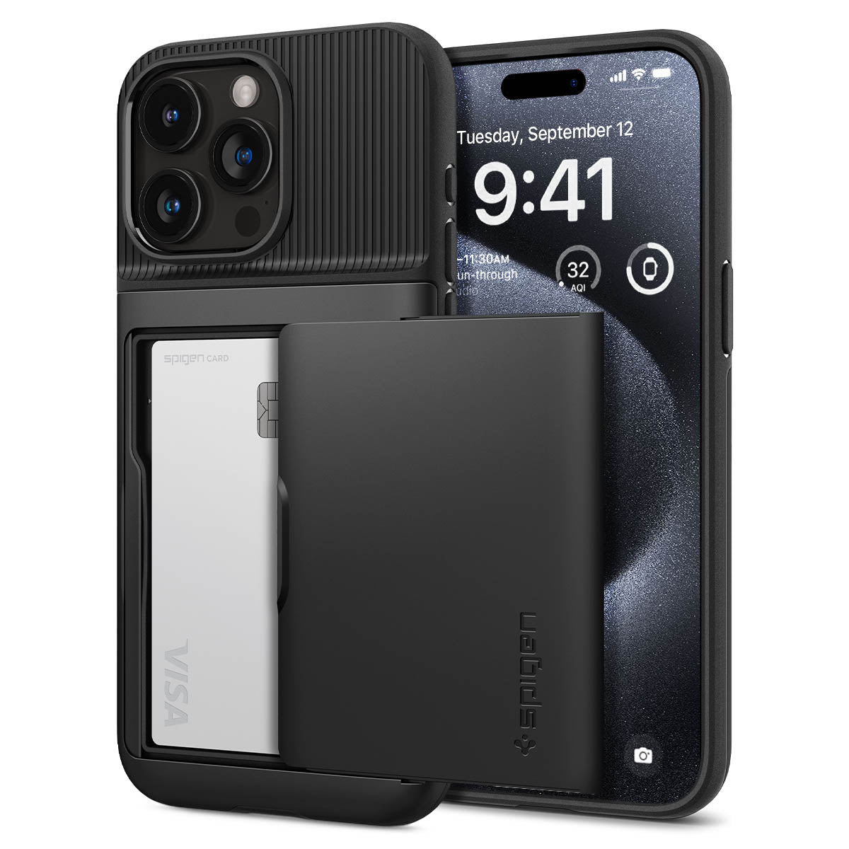 Case Slim Armor CS iPhone 15 Pro Zwart