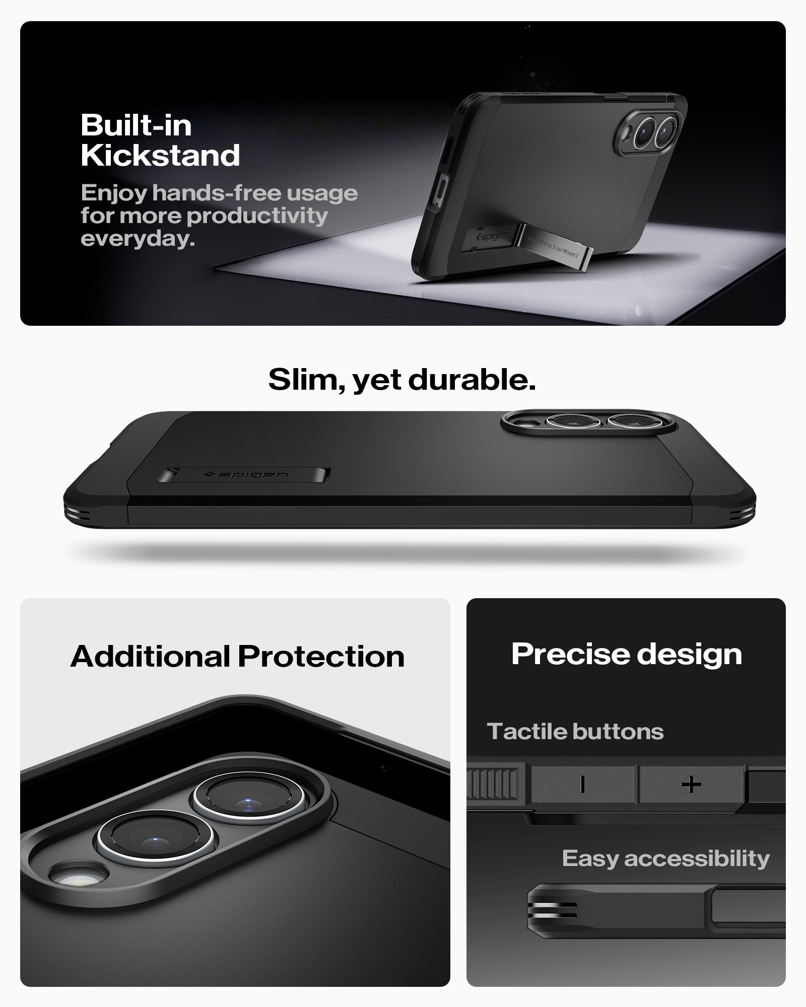 Case Tough Armor MagSafe Samsung Galaxy S25 Edge Zwart