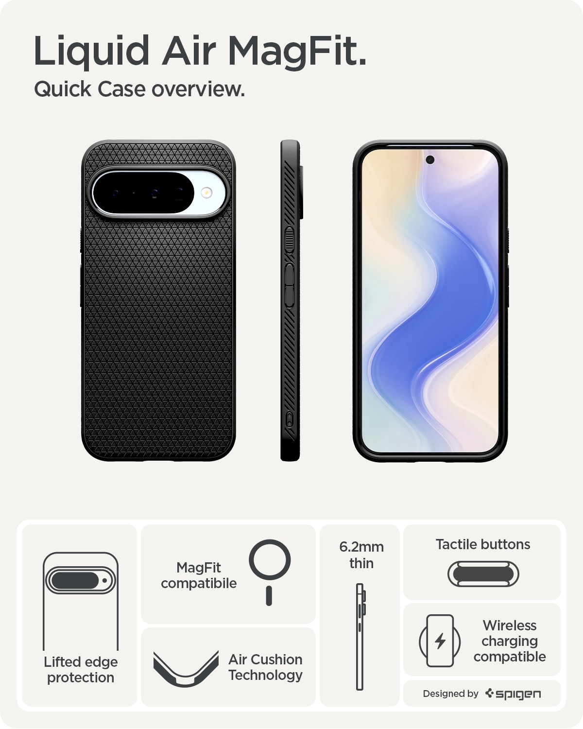 Case Liquid Air MagSafe Google Pixel 10 Matte Black