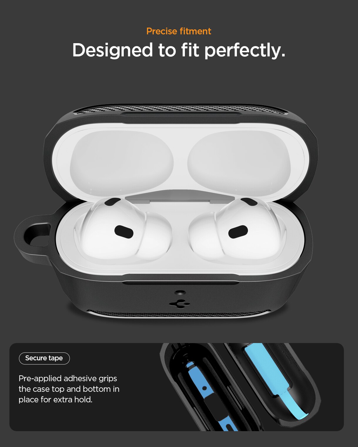 Case Rugged Armor Apple AirPods Pro 3 zwart