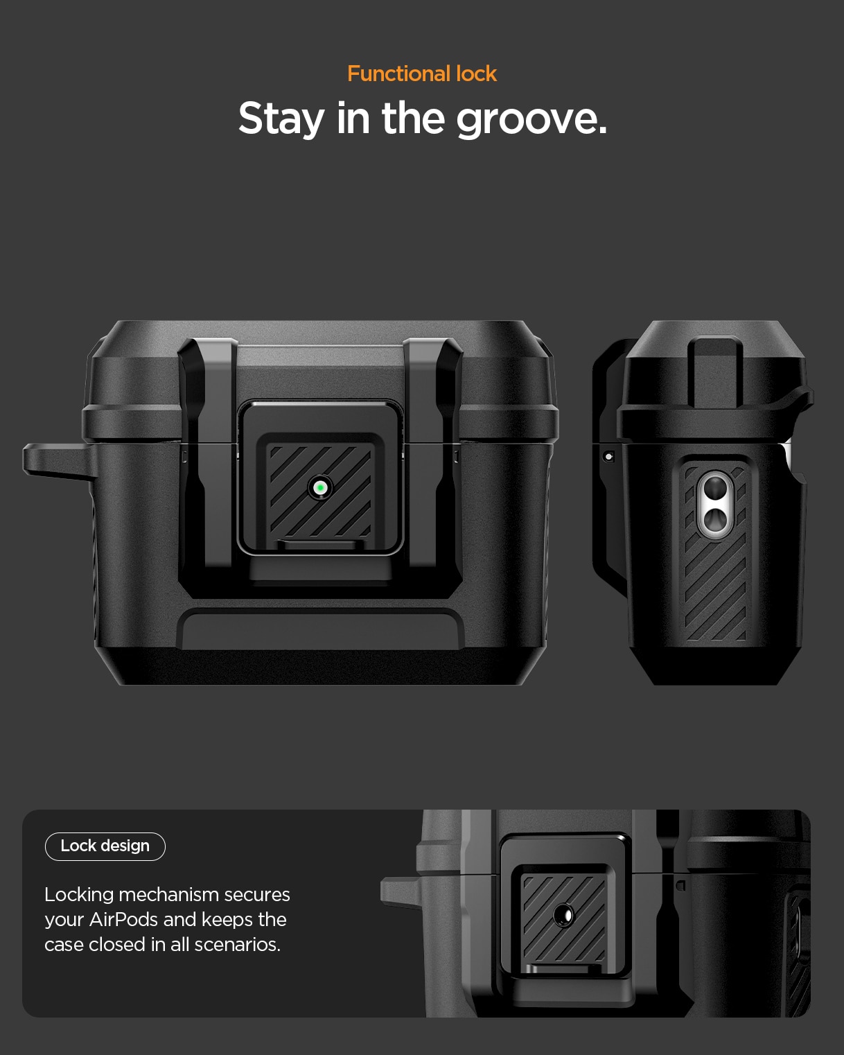 Lock Fit Hoesje Apple AirPods Pro 3 Matte Black