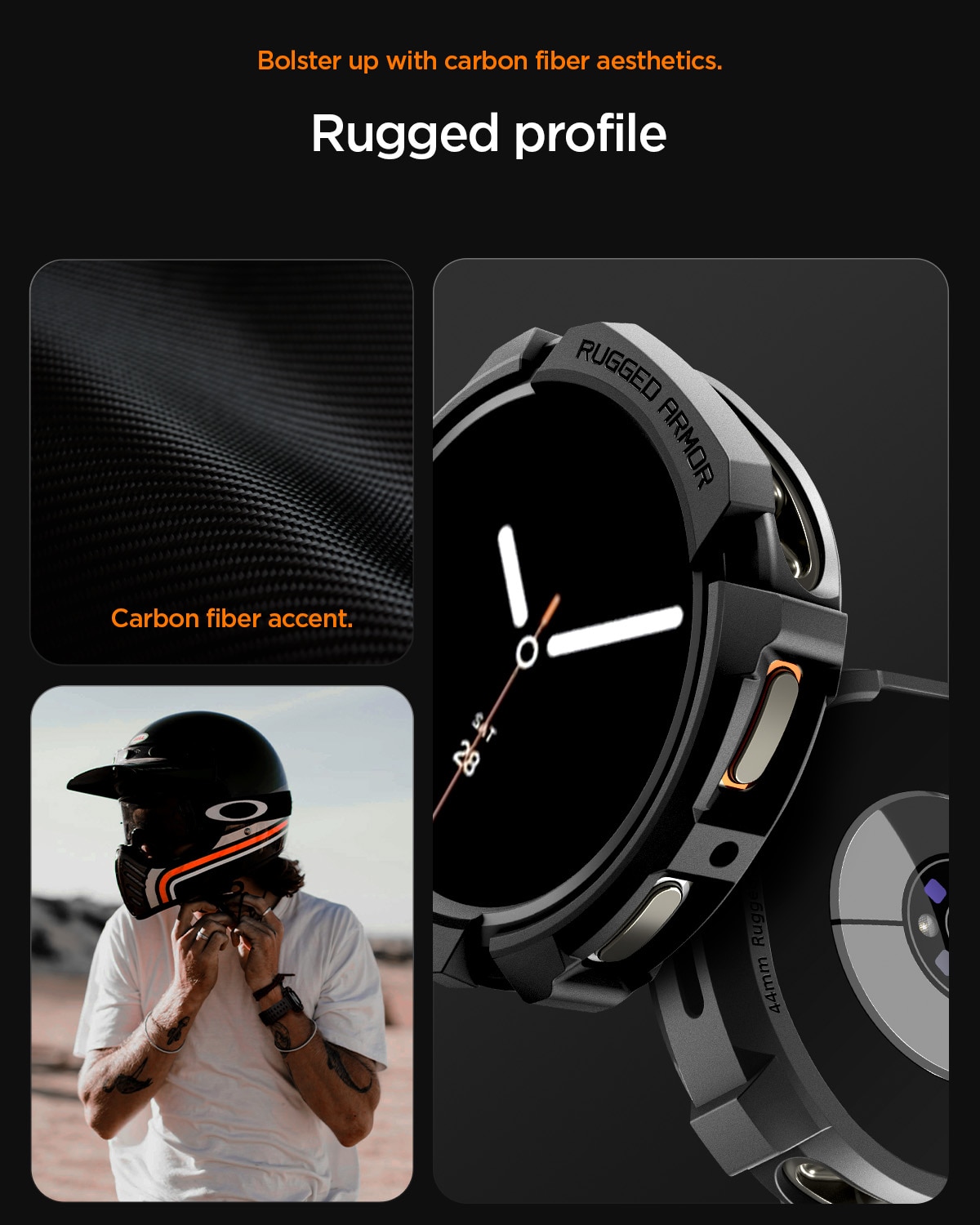 Case Rugged Armor Samsung Galaxy Watch 8 44mm Black