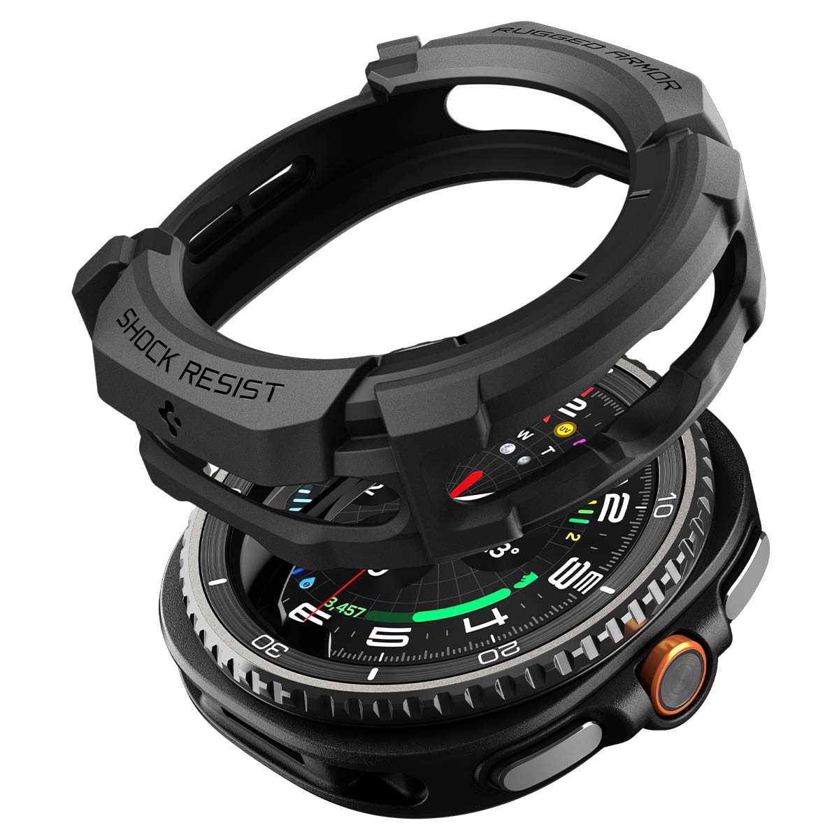 Case Rugged Armor Samsung Galaxy Watch 8 Classic Black