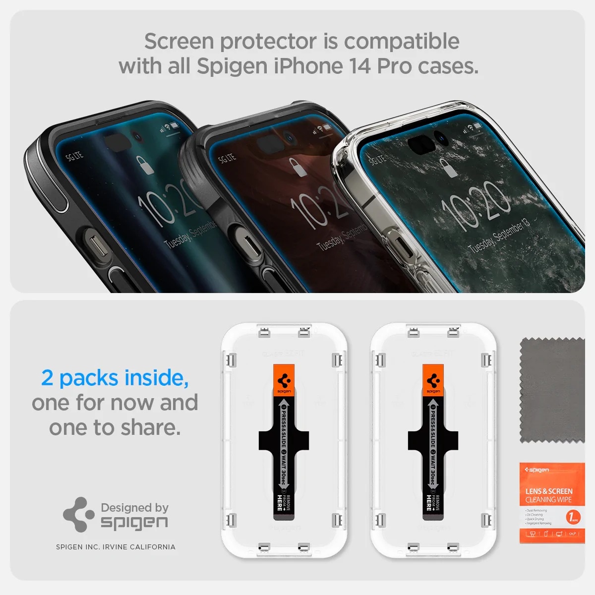 Screen Protector GLAS EZ Fit (2-pack) iPhone 14 Pro