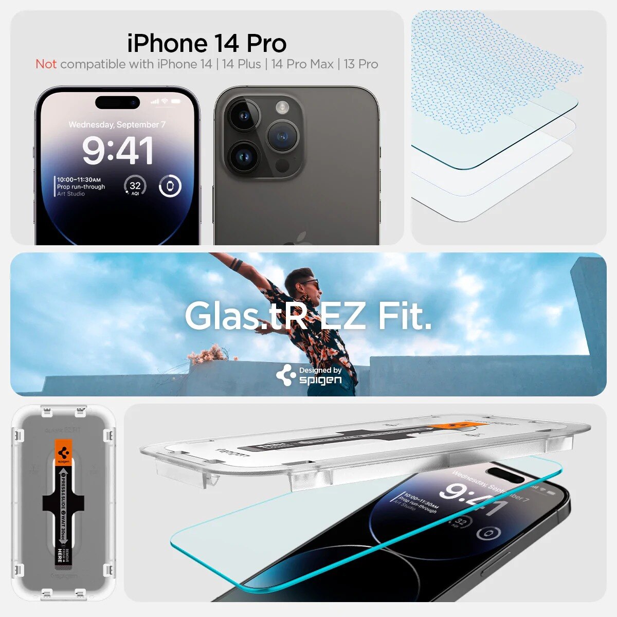 Screen Protector GLAS EZ Fit (2-pack) iPhone 14 Pro