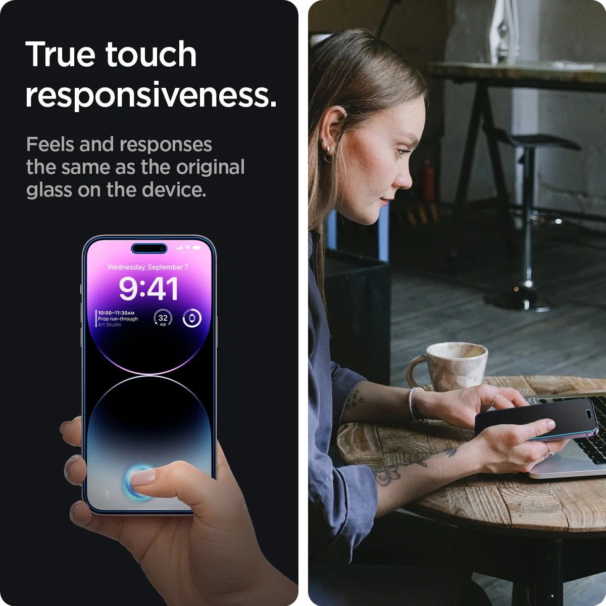 Screen Protector Privacy GLAS.tR EZ Fit (2-pack) iPhone 14 Pro Max