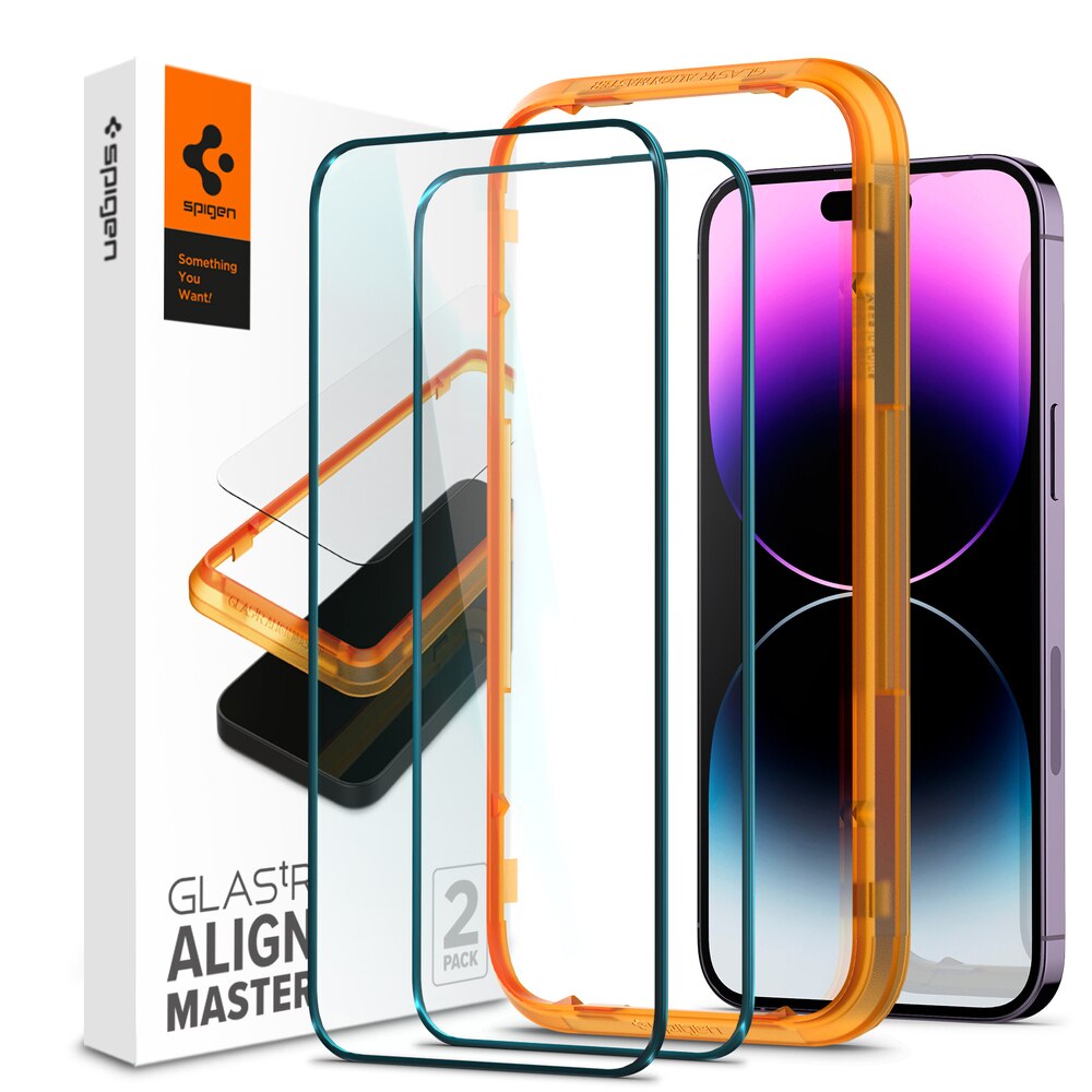 AlignMaster Glas:tR (2-pack) iPhone 14 Pro Zwart