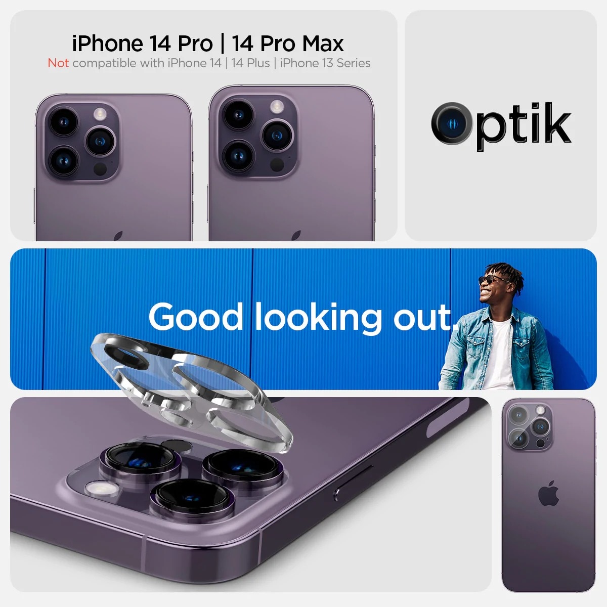 Optik Lens Protector (2-pack) iPhone 14 Pro Max Crystal Clear