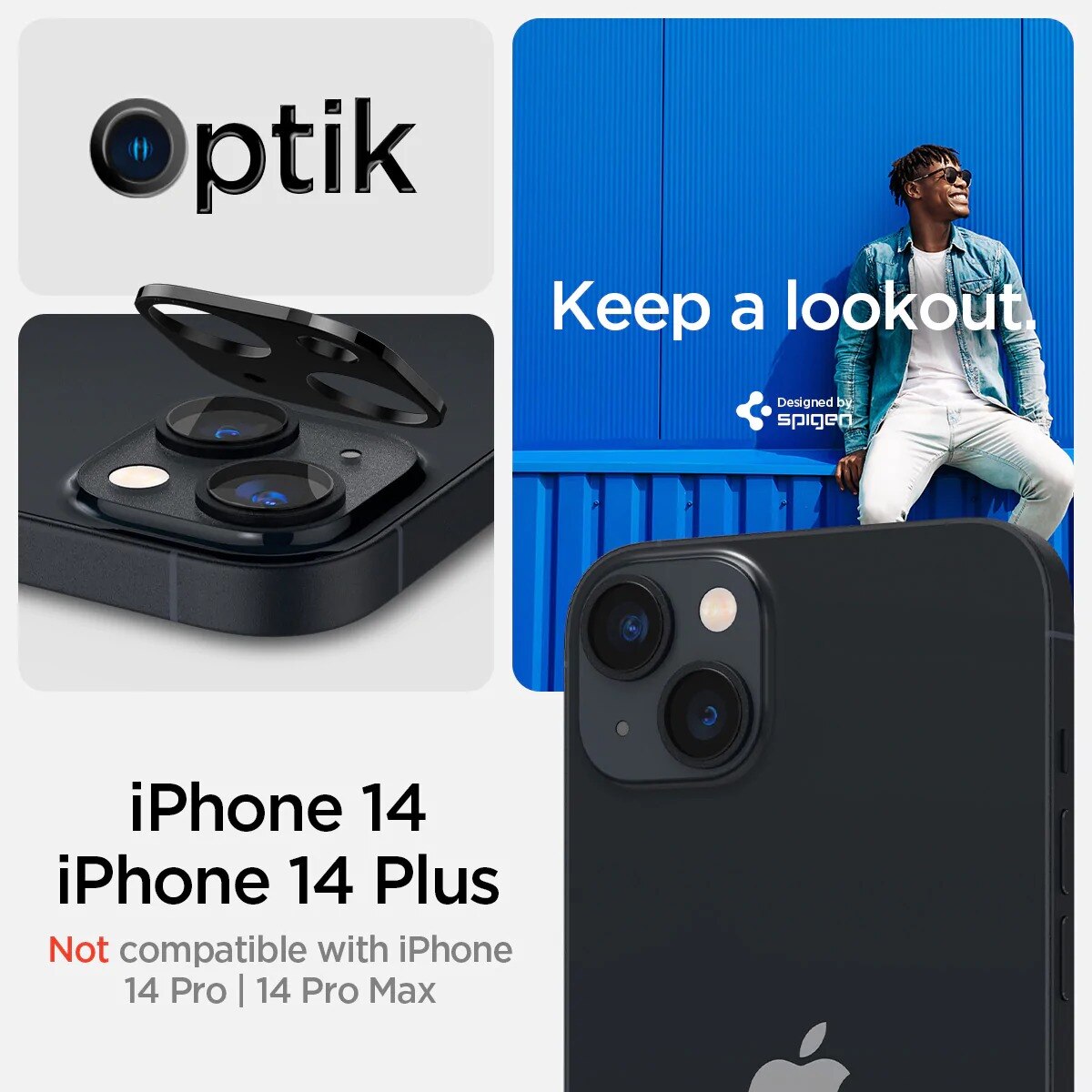 Optik Lens Protector (2-pack) iPhone 14 zwart