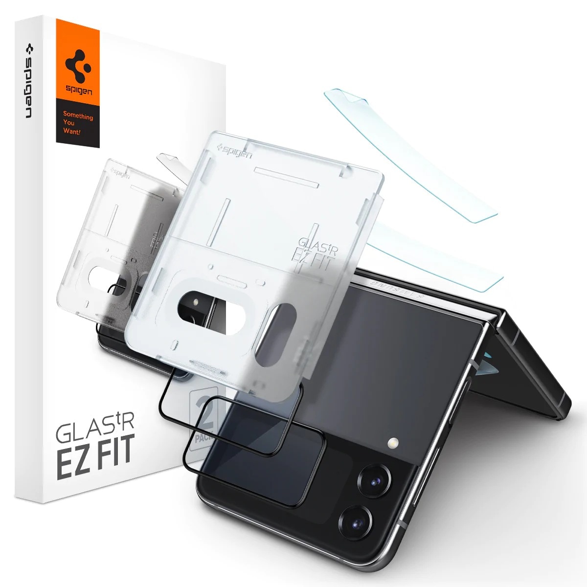 Glas.tR EZ Fit Screen Protector + Hinge Film Samsung Galaxy Z Flip 4 Zwart